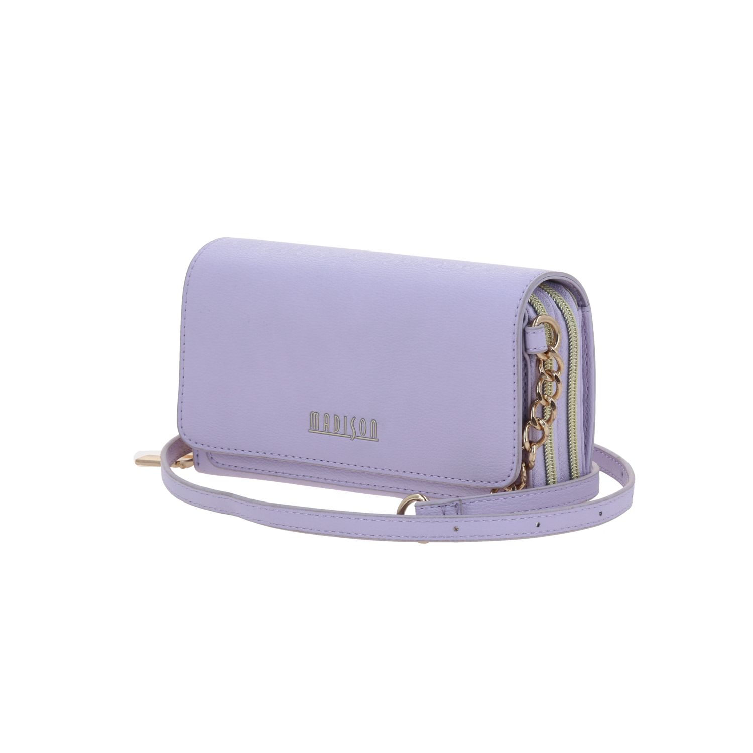 Bolsa de lado para dama Madison by Chenson Violeta con triple compartimento 2
