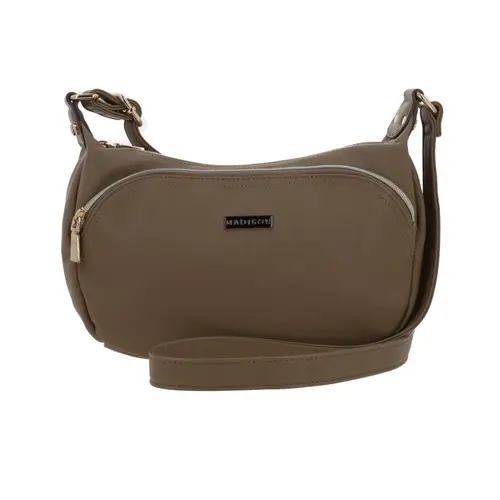 Bolsa de lado para dama Madison by Chenson color Camel con múltiples bolsillos