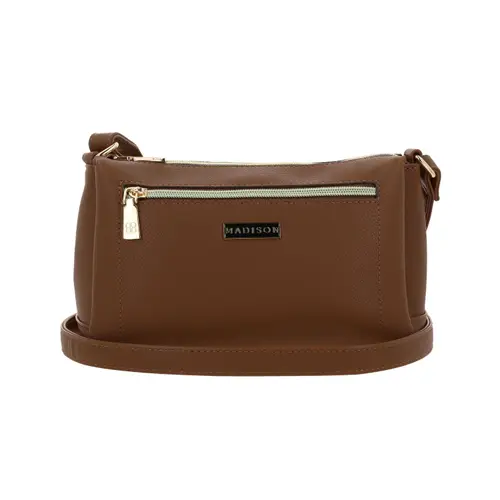 Bolsa de Lado para Dama Madison by Chenson Café con Triple Compartimento