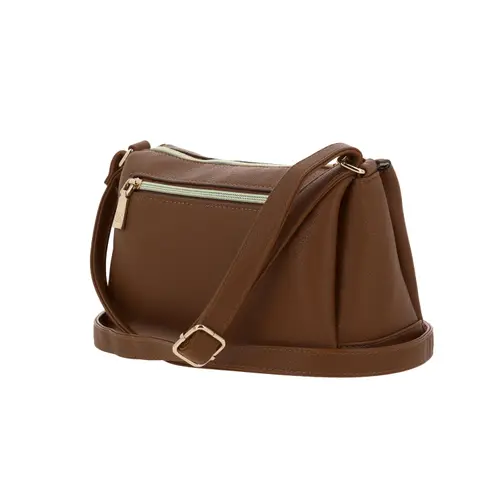 Bolsa de Lado para Dama Madison by Chenson Café con Triple Compartimento - Modelo MD25144 5