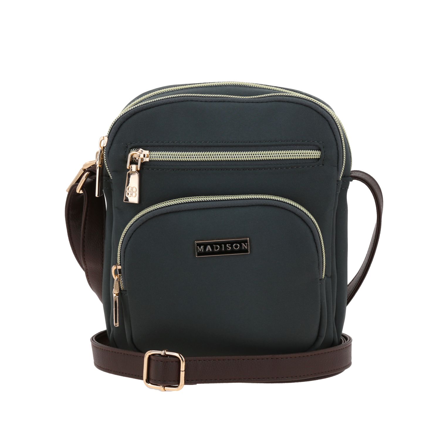Bolsa de lado para dama Madison by Chenson Gris con doble compartimento