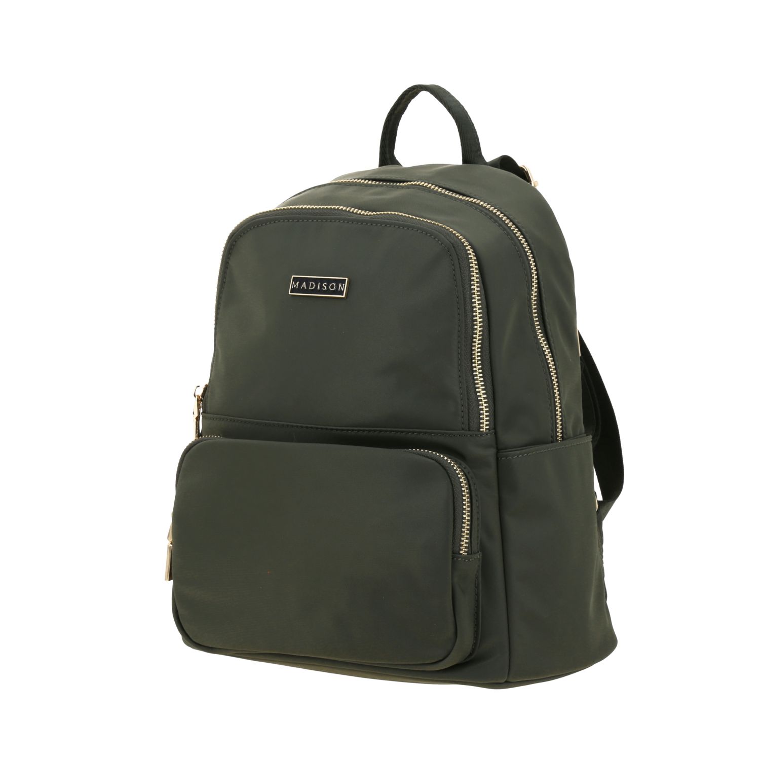 Mochila casual para dama Madison by Chenson verde seco con funcionalidad 2
