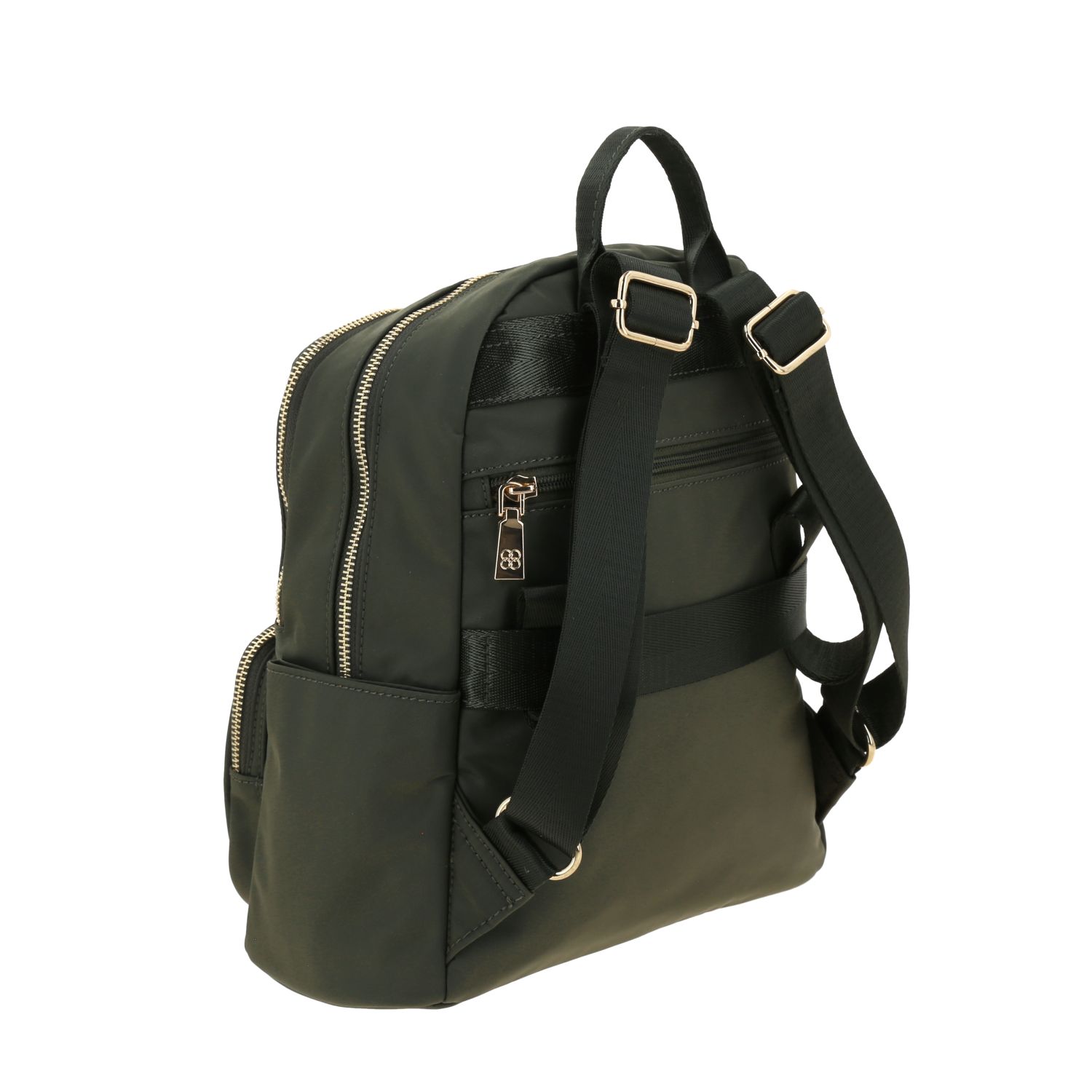 Mochila casual para dama Madison by Chenson verde seco con funcionalidad 3