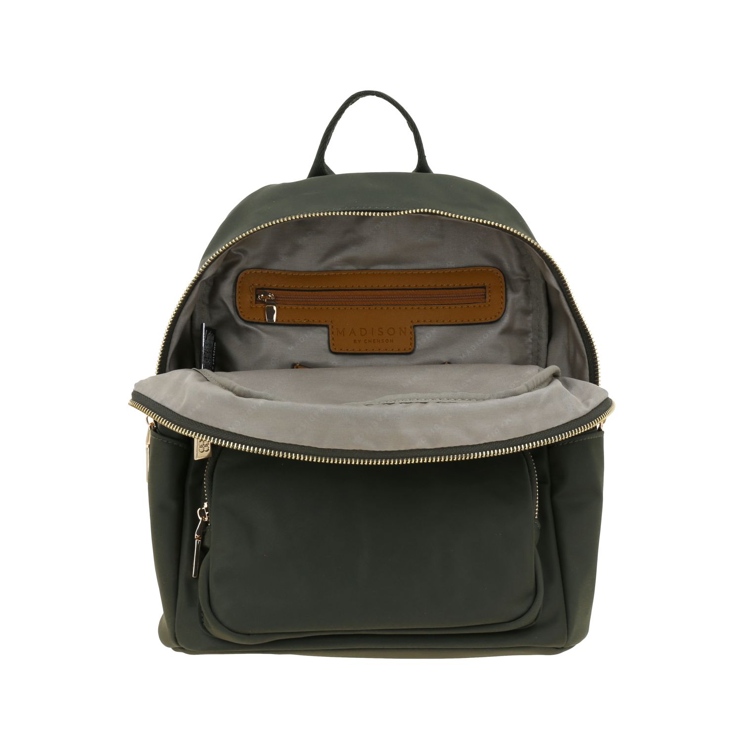 Mochila casual para dama Madison by Chenson verde seco con funcionalidad - vista 2
