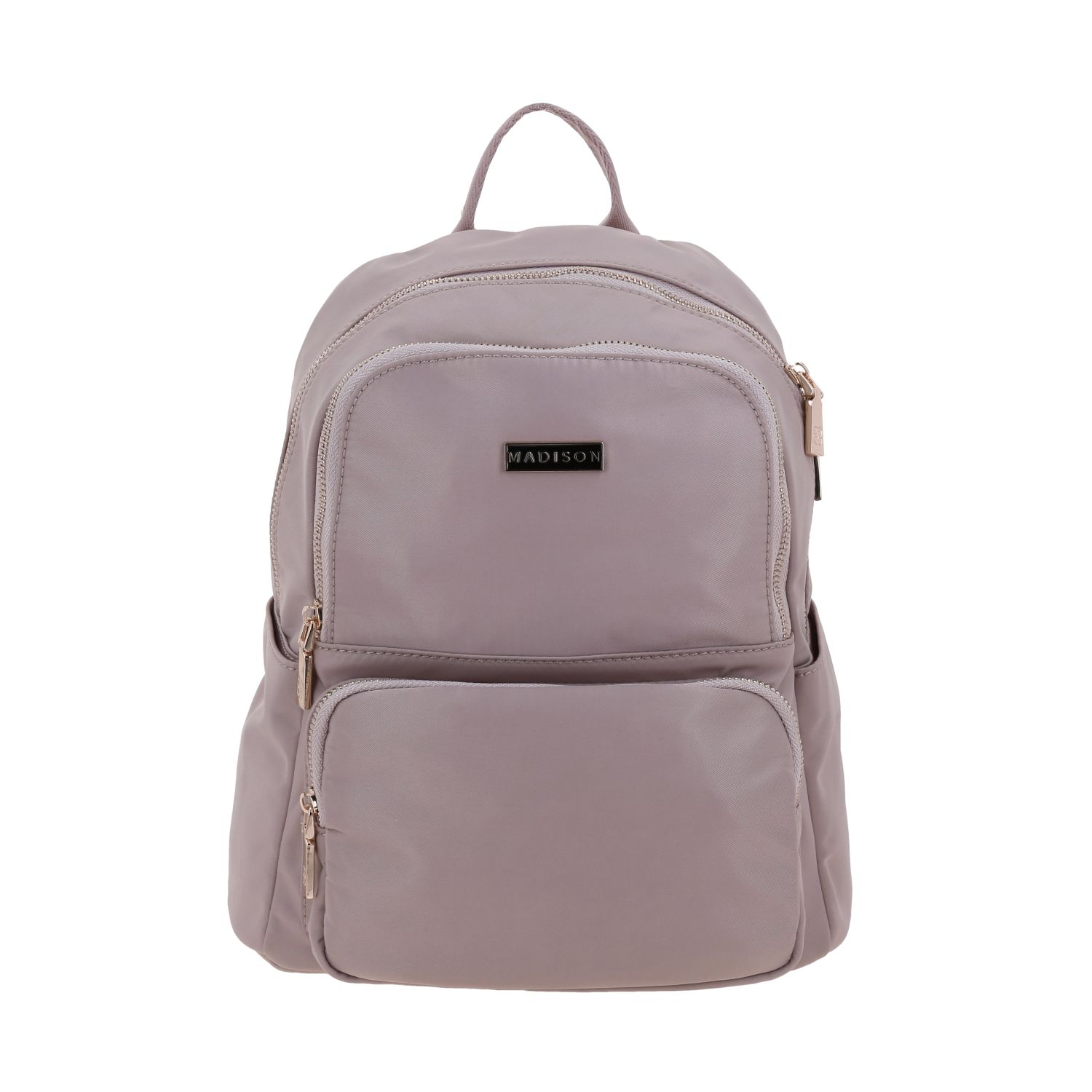 Mochila para dama Madison by Chenson rosa con doble bolsillo frontal