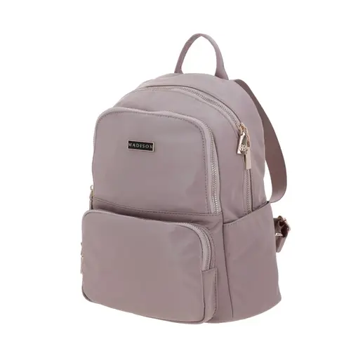 Mochila para dama Madison by Chenson rosa con doble bolsillo frontal 2