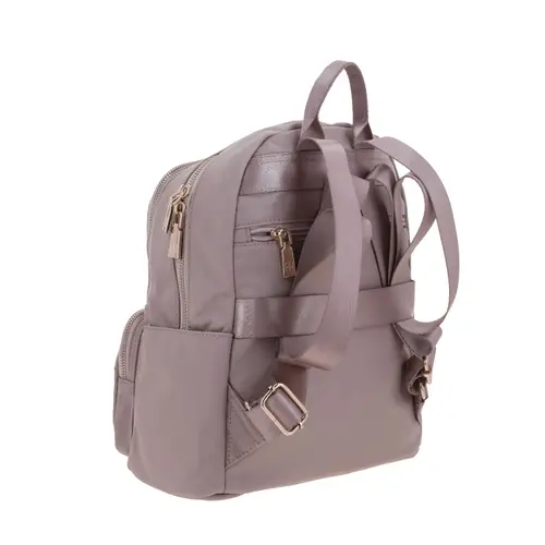 Mochila para dama Madison by Chenson rosa con doble bolsillo frontal 3