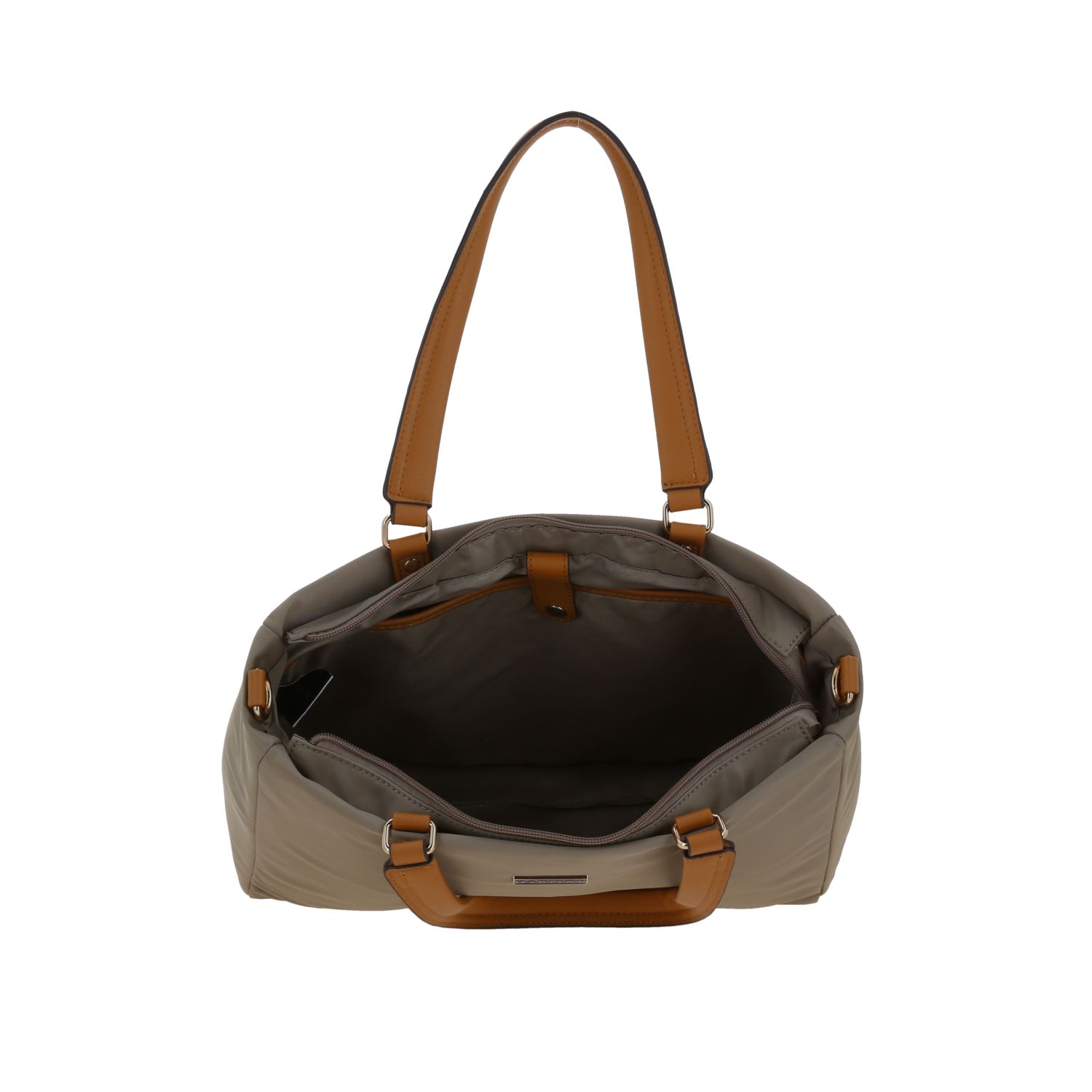 Bolsa grande para dama Madison by Chenson camel con cierre y bolsillo trasero - vista 2