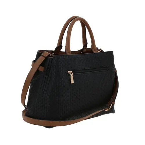 Bolsa de Mano para Dama Madison by Chenson Color Negro con Triple Compartimento 3