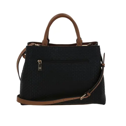 Bolsa de Mano para Dama Madison by Chenson Color Negro con Triple Compartimento 4