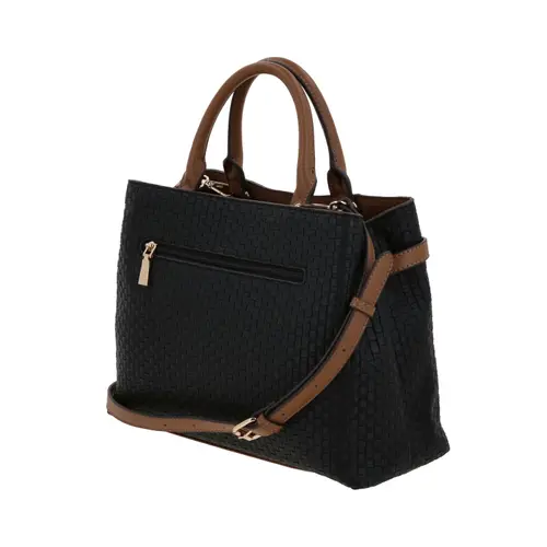 Bolsa de Mano para Dama Madison by Chenson Color Negro con Triple Compartimento 5