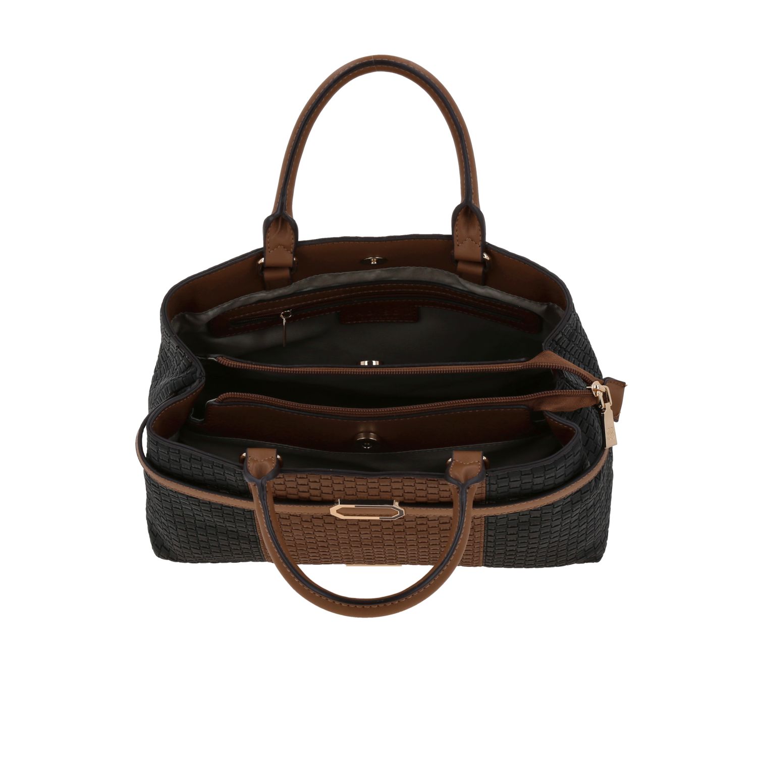Bolsa de Mano para Dama Madison by Chenson Color Negro con Triple Compartimento - vista 2