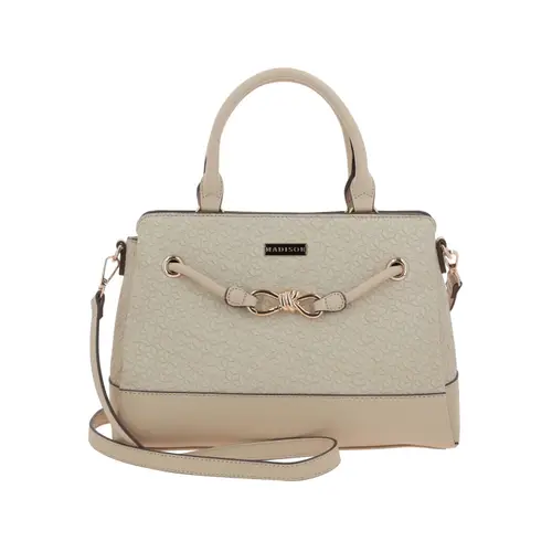 Bolsa de Mano para Dama Madison by Chenson Beige con Triple Compartimento 1