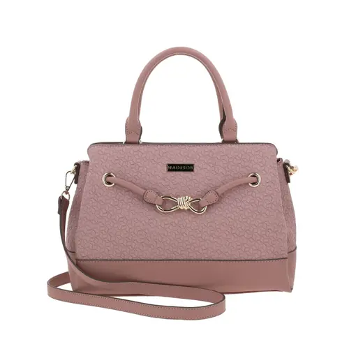 Bolsa de mano para dama Madison by Chenson color rosa con triple compartimento 1