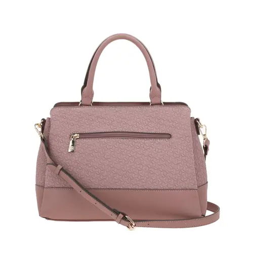 Bolsa de mano para dama Madison by Chenson color rosa con triple compartimento 4