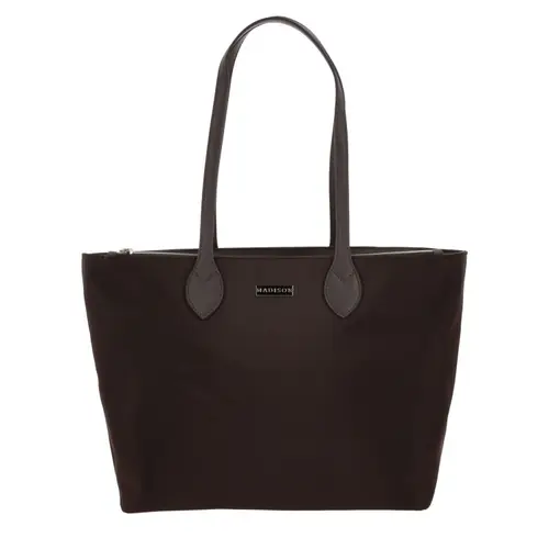 Bolsa grande para dama Madison by Chenson color café satinado - Modelo MD25181 1