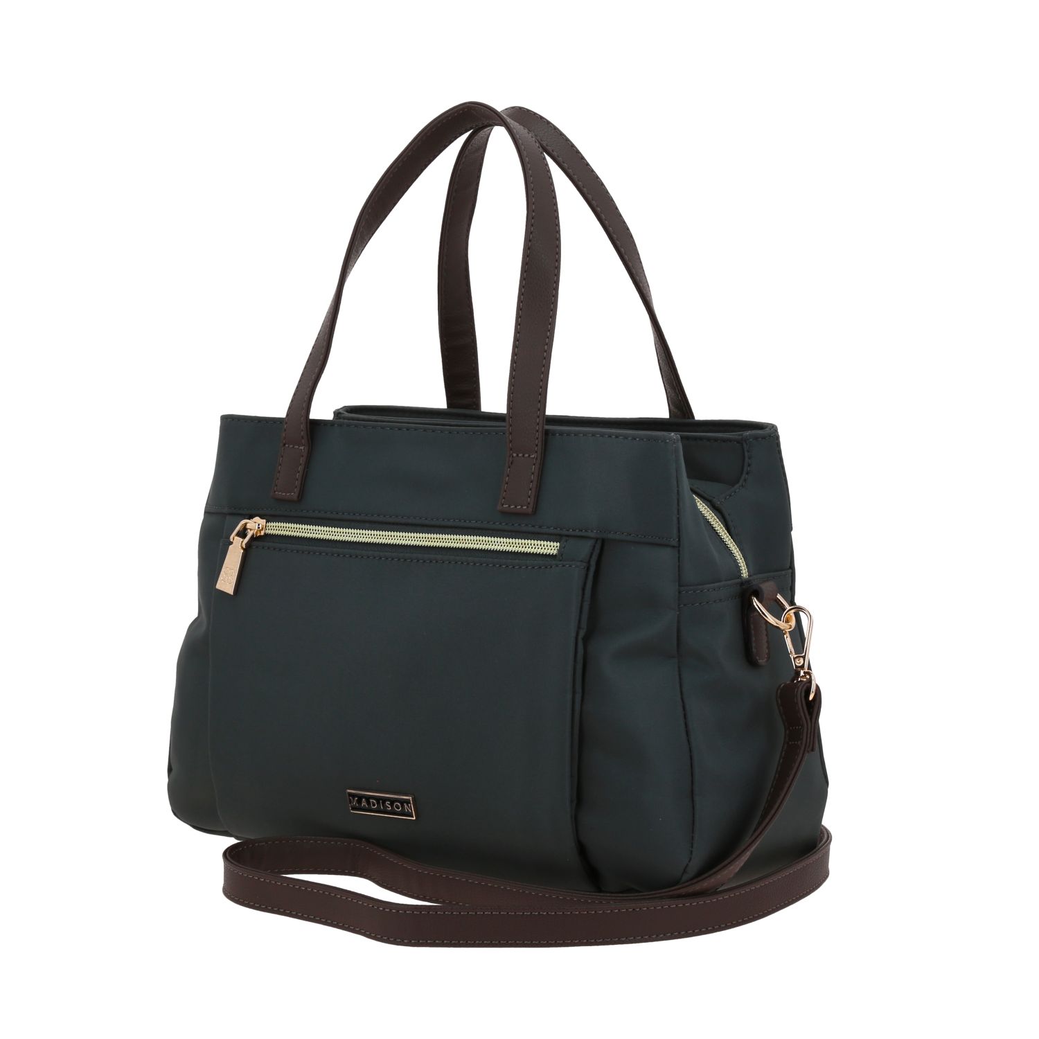 Bolsa de mano para dama Madison by Chenson color gris con triple compartimento 2