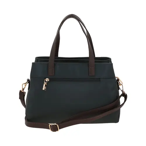 Bolsa de mano para dama Madison by Chenson color gris con triple compartimento 4