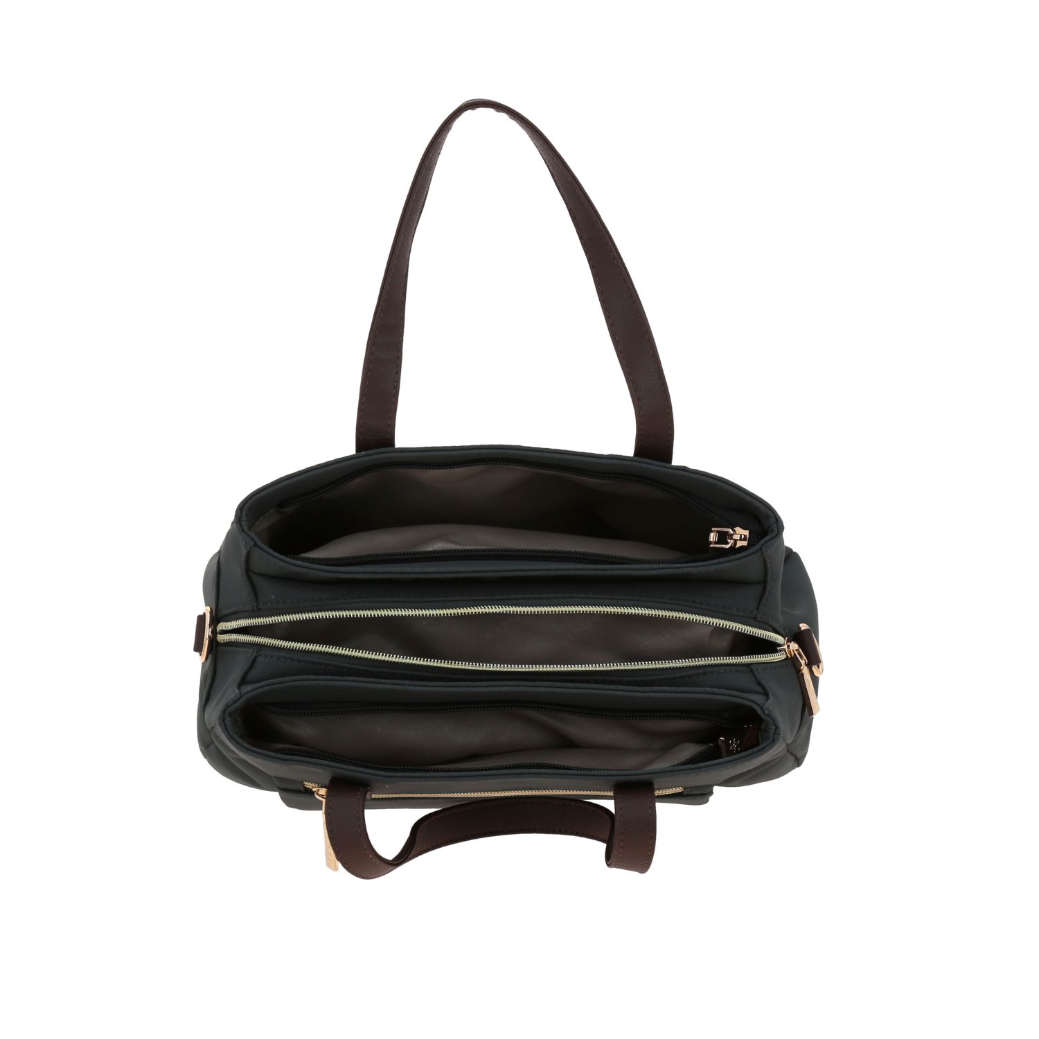 Bolsa de mano para dama Madison by Chenson color gris con triple compartimento - vista 2