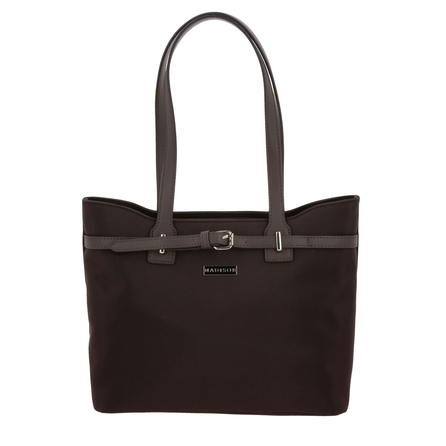 Bolsa grande para dama Madison by Chenson color café satinado - Estilo y funcionalidad