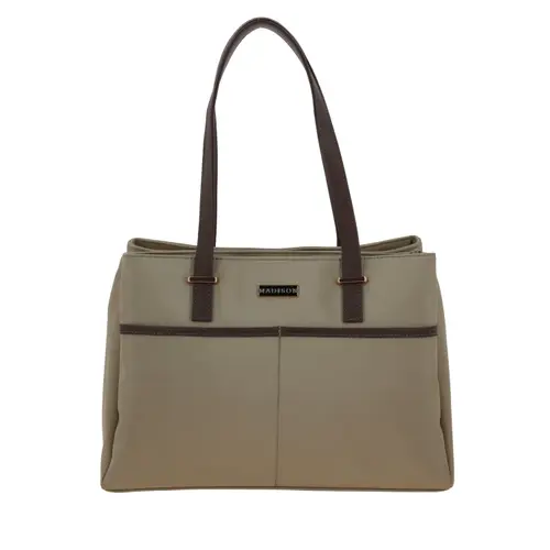 Bolsa grande para dama Madison by Chenson Camel con múltiples compartimentos 1