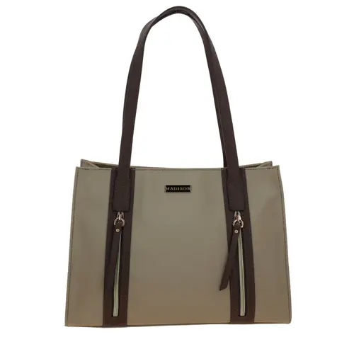 Bolsa grande para dama Madison by Chenson Camel con múltiples bolsillos 1