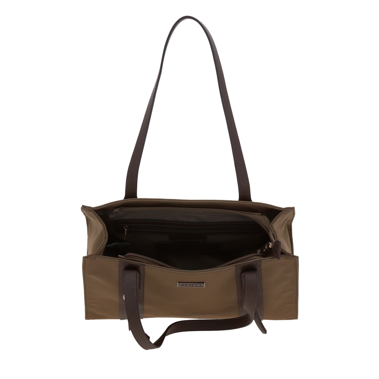 Bolsa grande para dama Madison by Chenson Café con múltiples compartimentos - vista 2