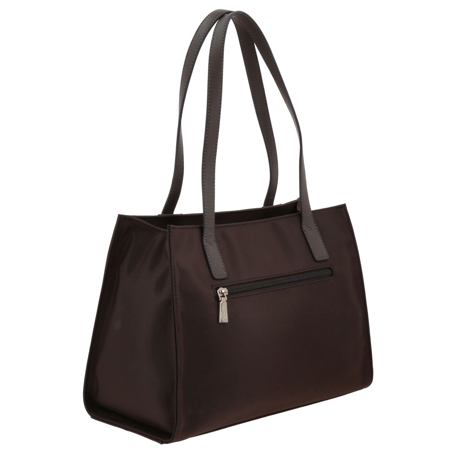 Bolsa grande para dama Madison by Chenson Café Satinado con múltiples bolsillos 3