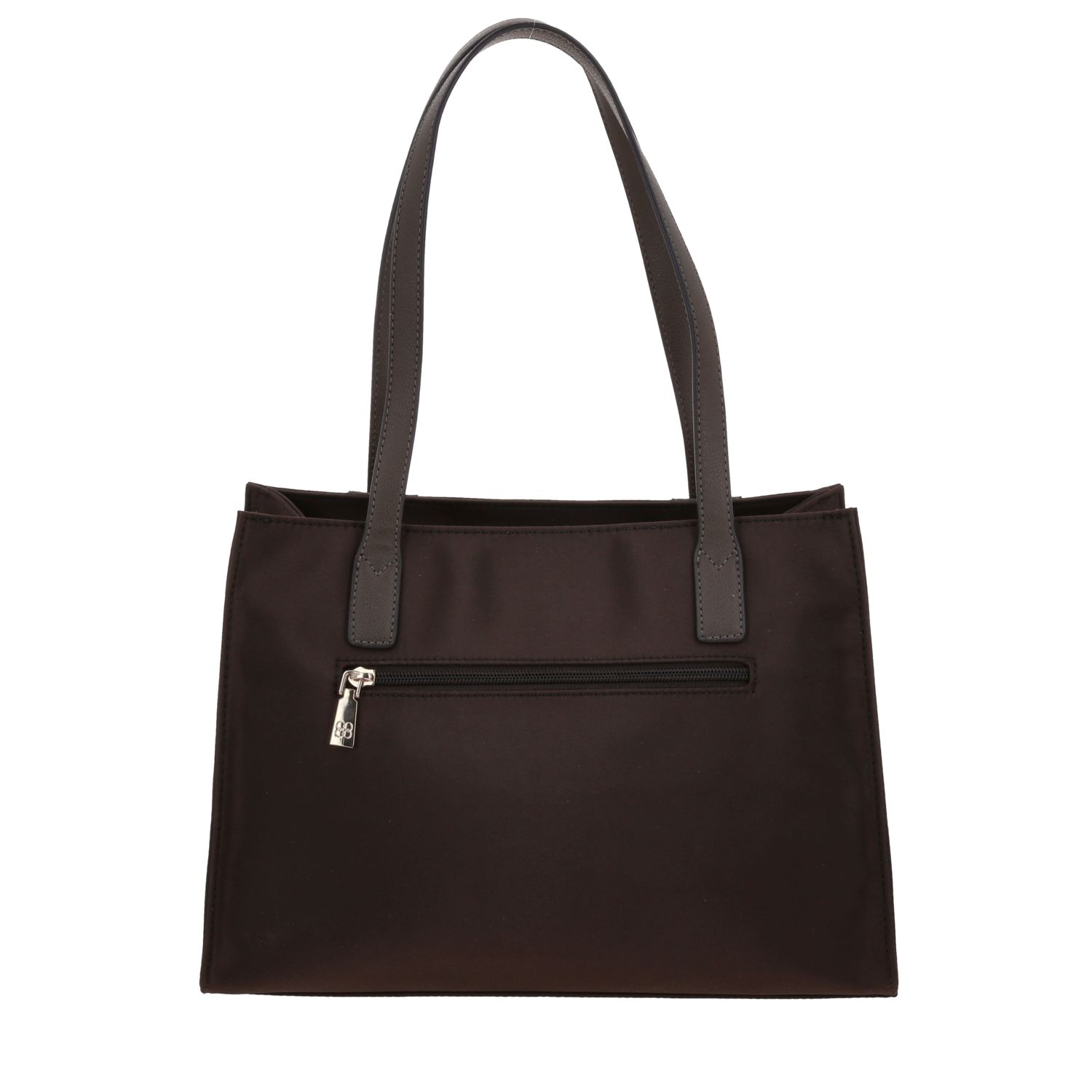 Bolsa grande para dama Madison by Chenson Café Satinado con múltiples bolsillos 4
