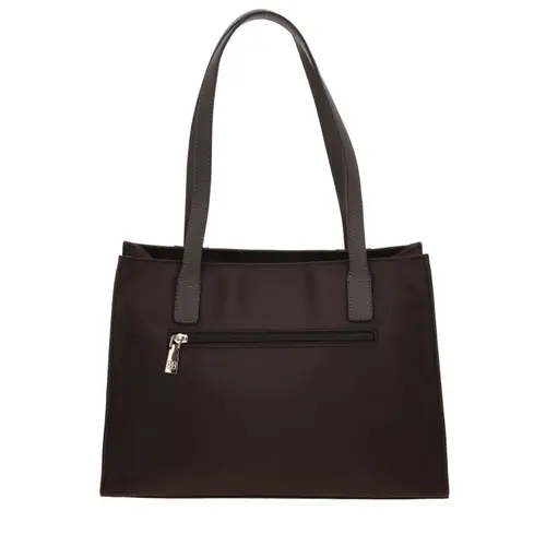 Bolsa grande para dama Madison by Chenson Café Satinado con múltiples bolsillos 4