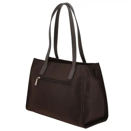 Bolsa grande para dama Madison by Chenson Café Satinado con múltiples bolsillos 5