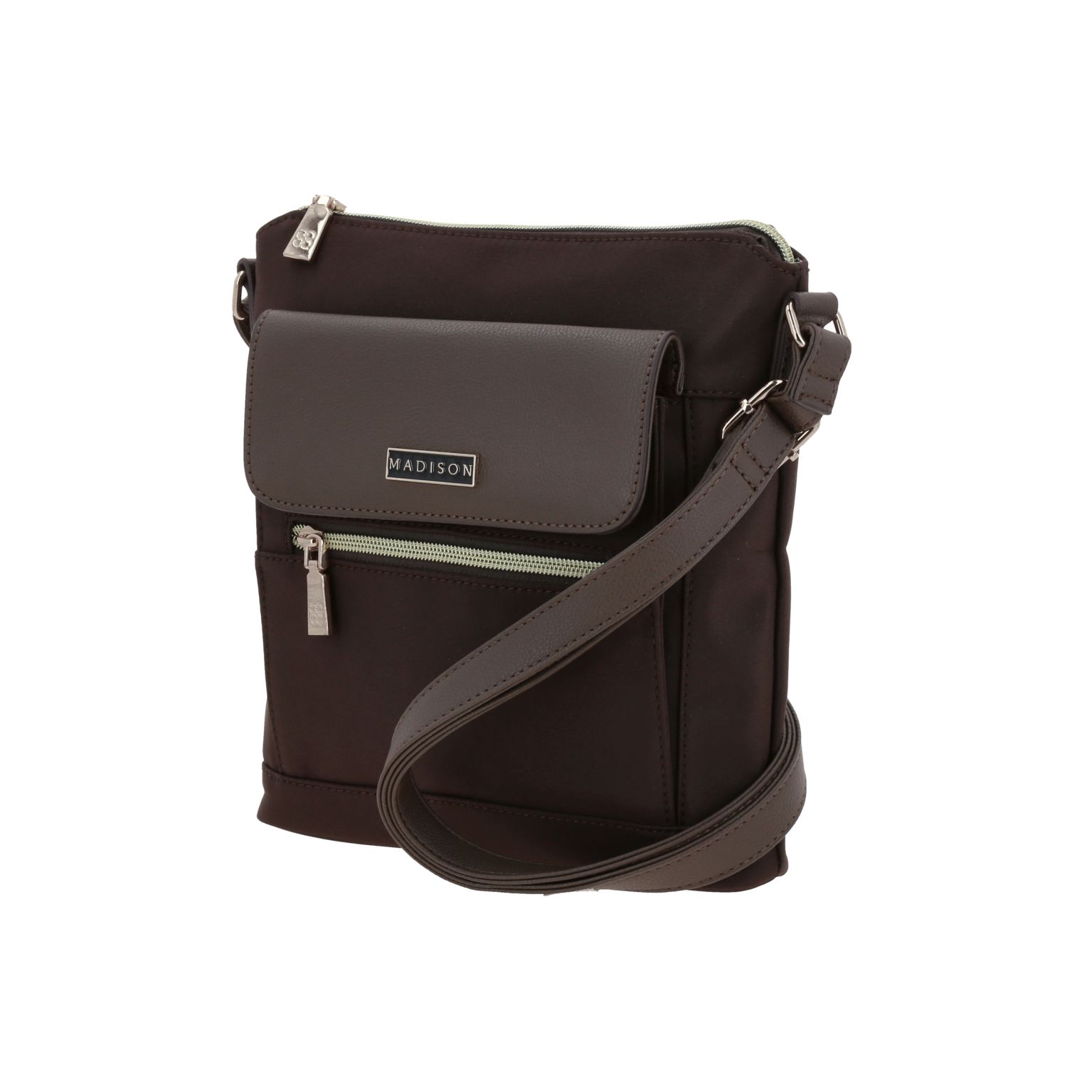 Bolsa de Lado para Dama Madison by Chenson Café Satinado con Estilo Único 2