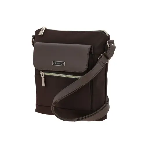 Bolsa de Lado para Dama Madison by Chenson Café Satinado con Estilo Único 2