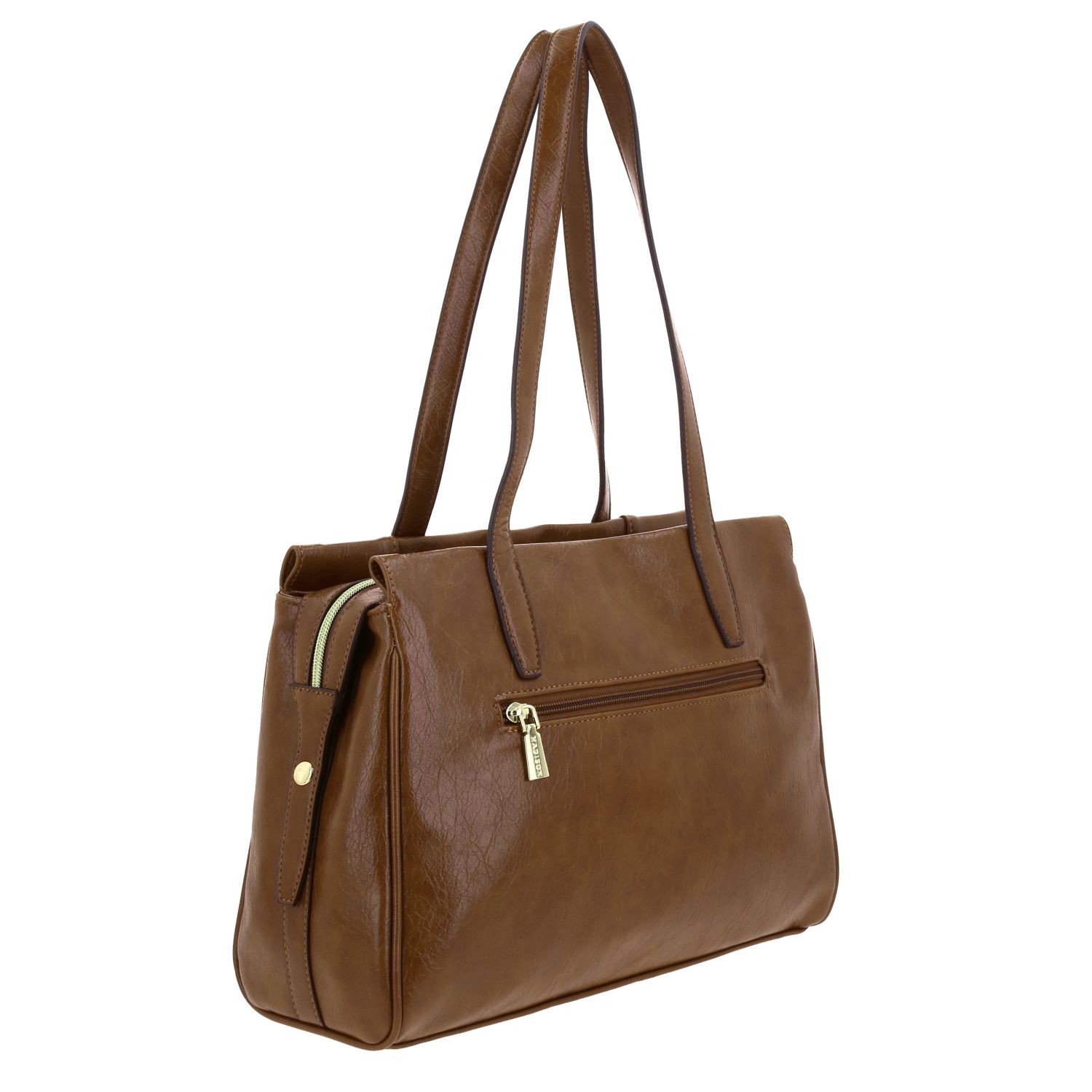 Bolsa Grande Madison Café para Dama con Compartimentos y Cierre 3