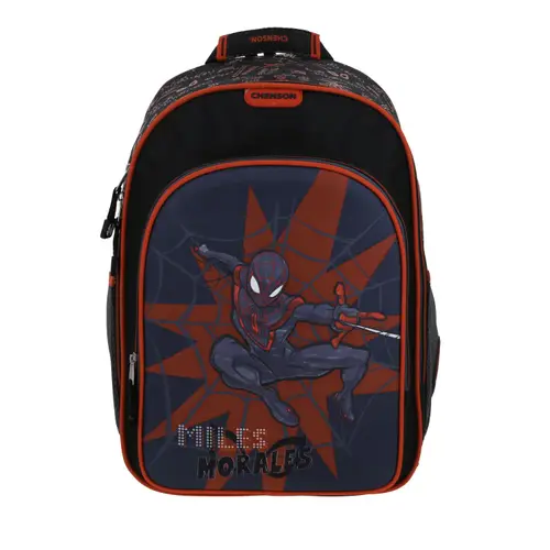 Mochila escolar para niño Spider-Man Miles Morales by Chenson color negro duradera 1