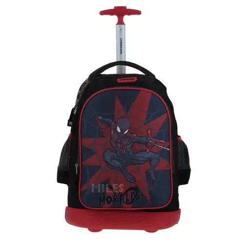 Mochila con Ruedas Miles Morales Negro para Niño - Diversión y Durabilidad