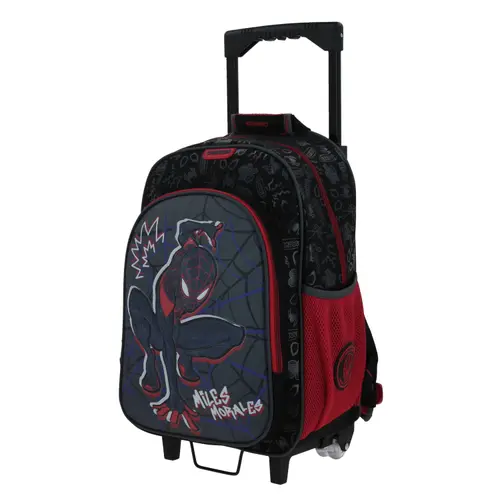 Mochila con Ruedas Spider-Man Miles Morales Negro para Niño - Diversión y Durabilidad - Modelo MM70294 2