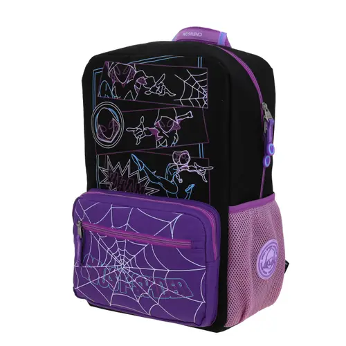 Mochila escolar para niña Spider-Man Miles Morales by Chenson color negro - Duradera y divertida 2