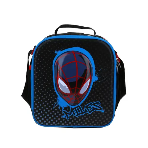 Lonchera Escolar Miles Morales Negro Térmica Chenson
