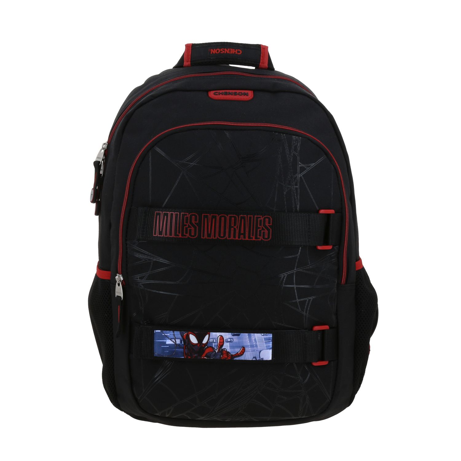 Mochila Escolar Miles Morales Negro Chenson | Compartimentos