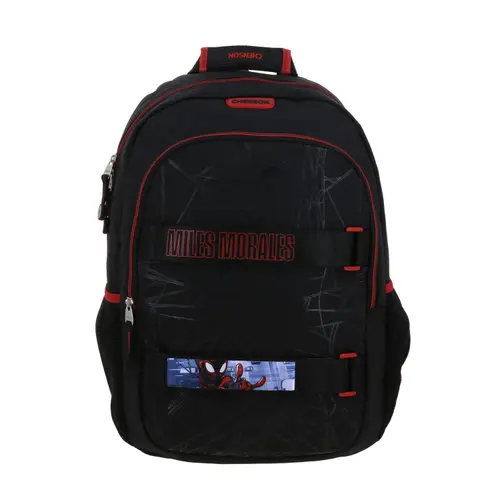 Mochila Escolar Miles Morales Negro Chenson | Compartimentos