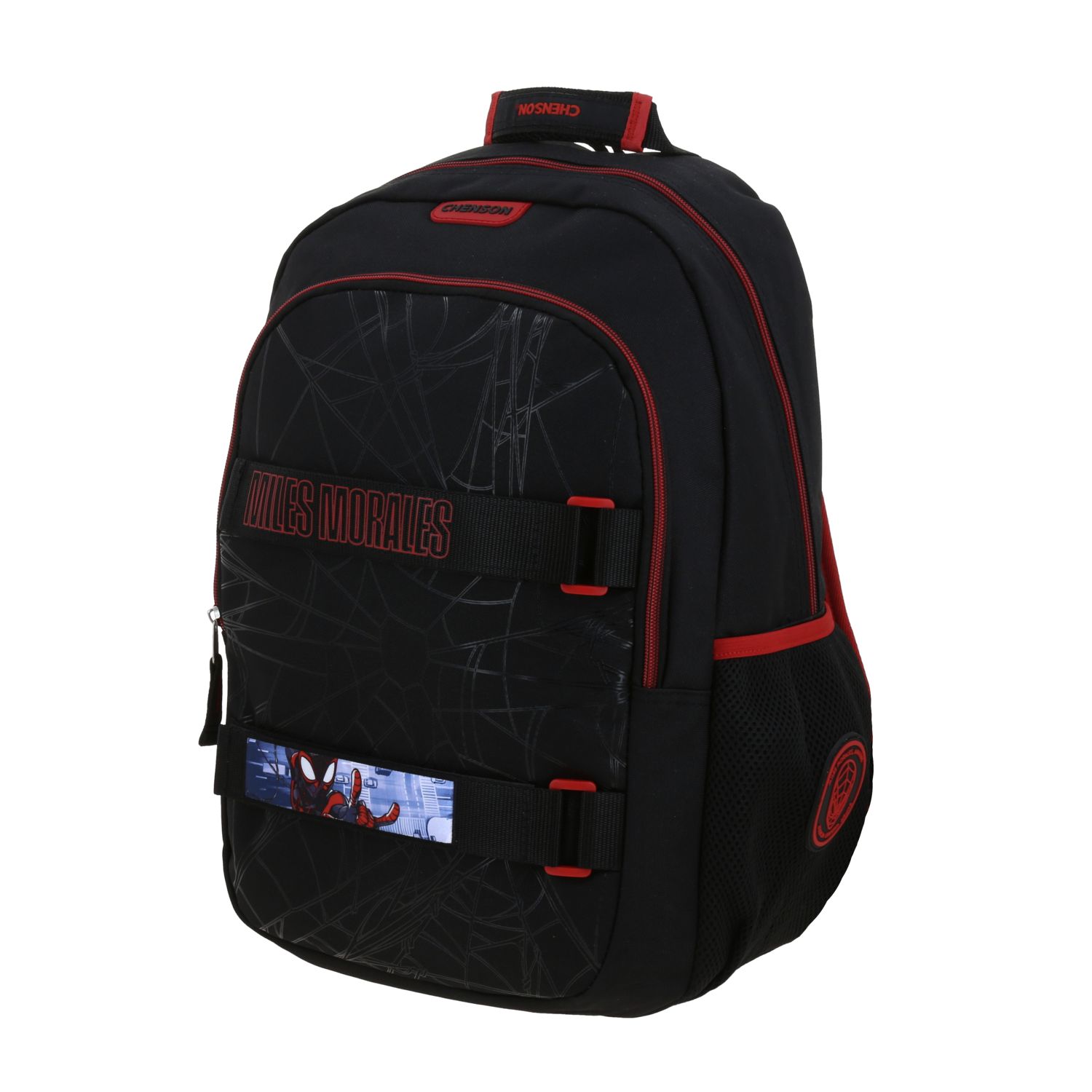Mochila Escolar Miles Morales Negro Chenson | Compartimentos 2