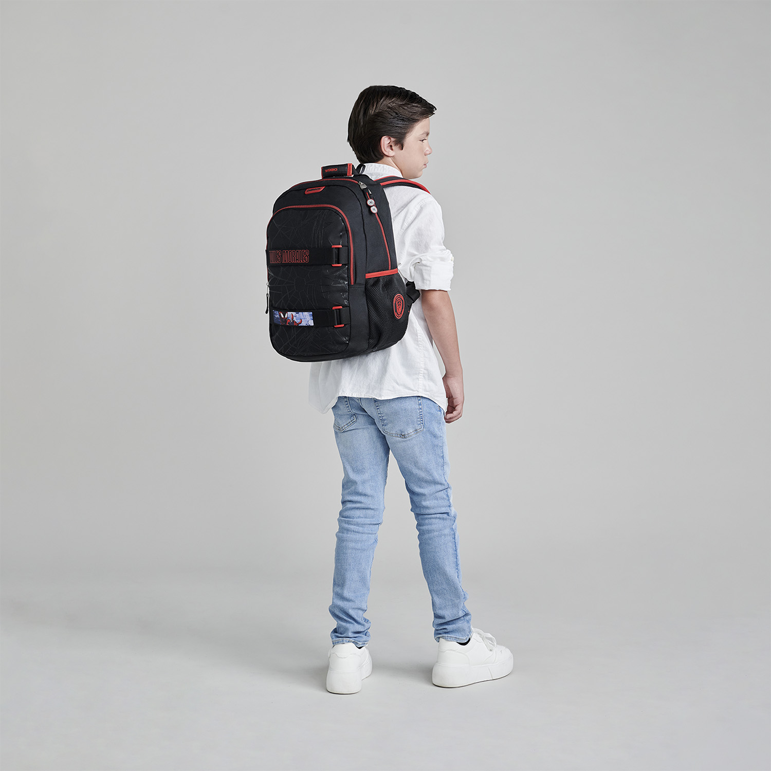 Mochila Escolar Miles Morales Negro Chenson | Compartimentos - vista 2