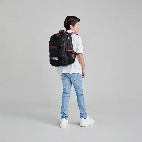Mochila Escolar Miles Morales Negro Chenson | Compartimentos - vista 2