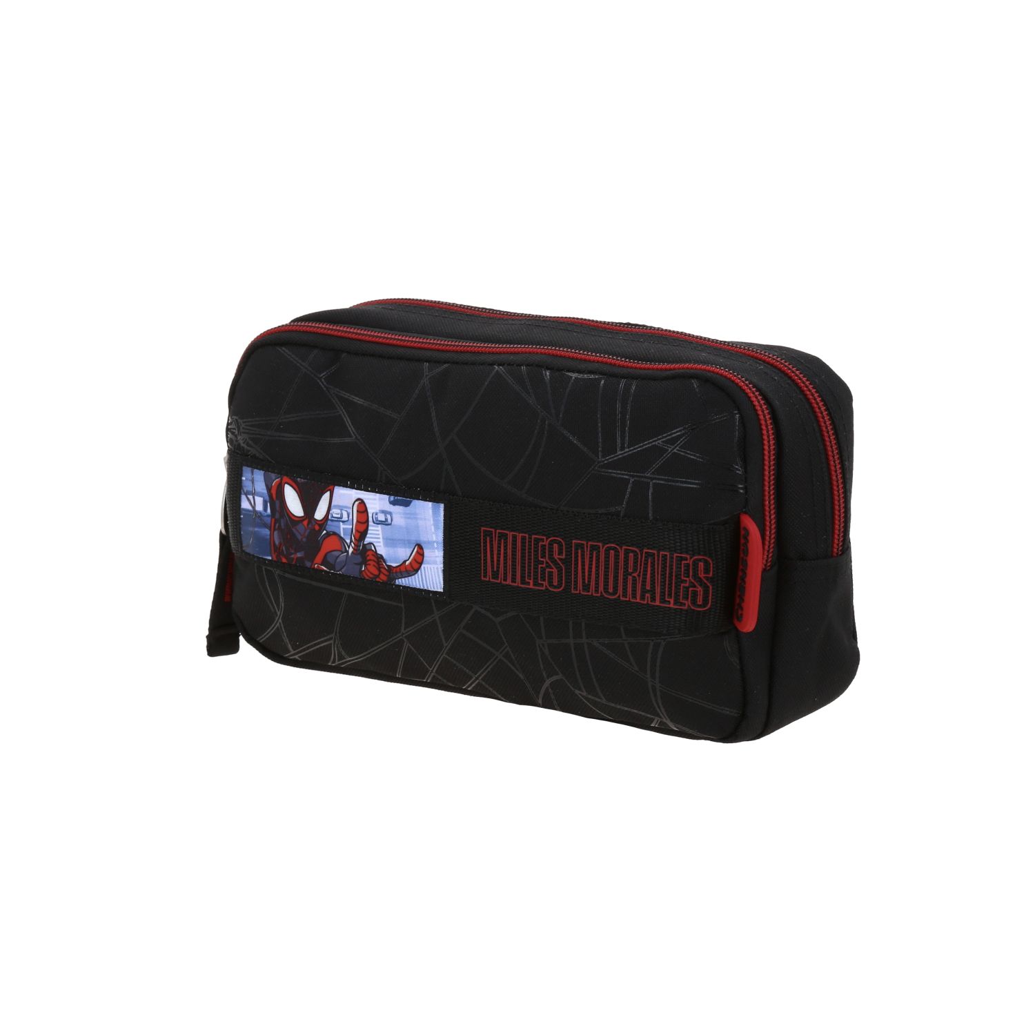 Lapicera Escolar Miles Morales Negro Doble Compartimento Chenson 2