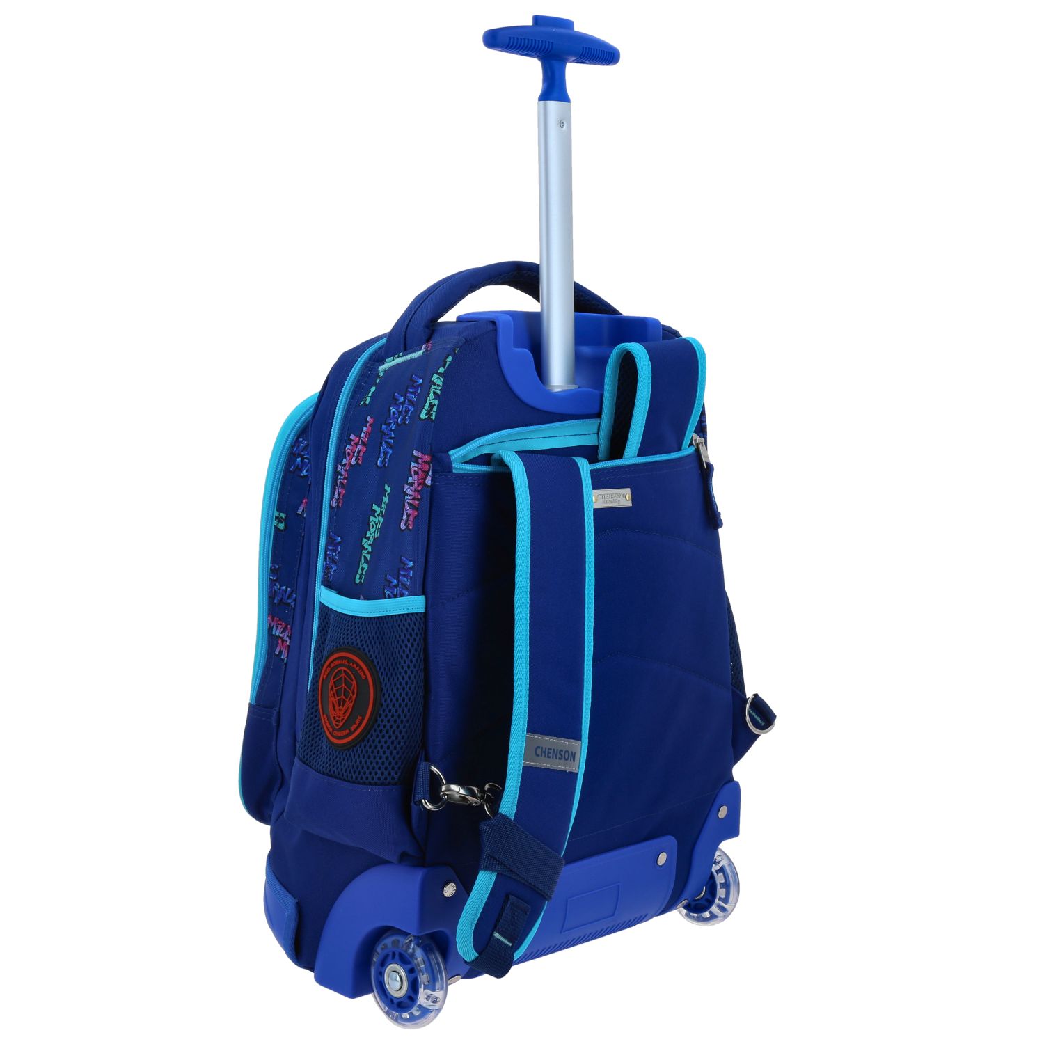 Mochila con Ruedas Miles Morales Azul Escolar Infantil Chenson 3