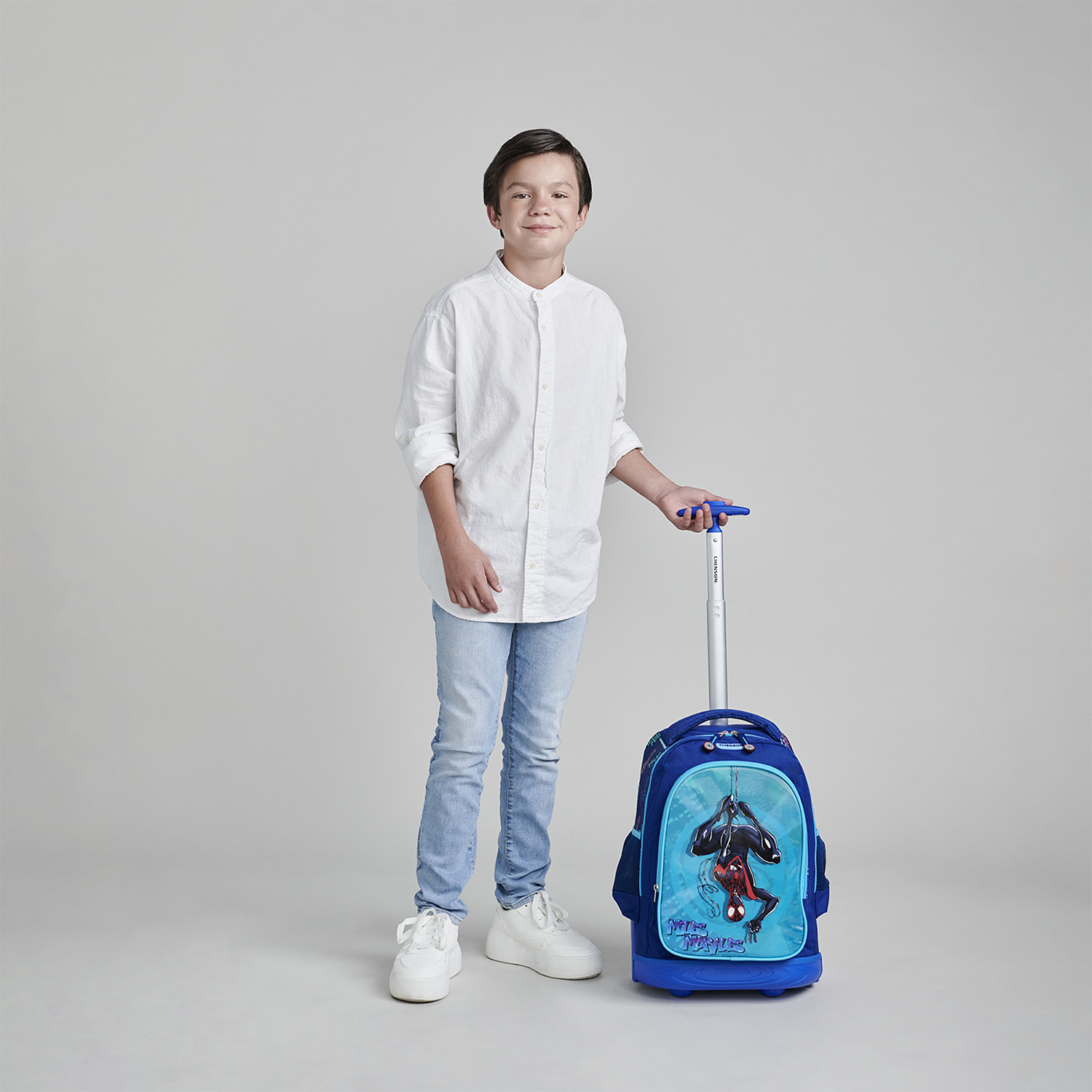 Mochila con Ruedas Miles Morales Azul Escolar Infantil Chenson - vista 2