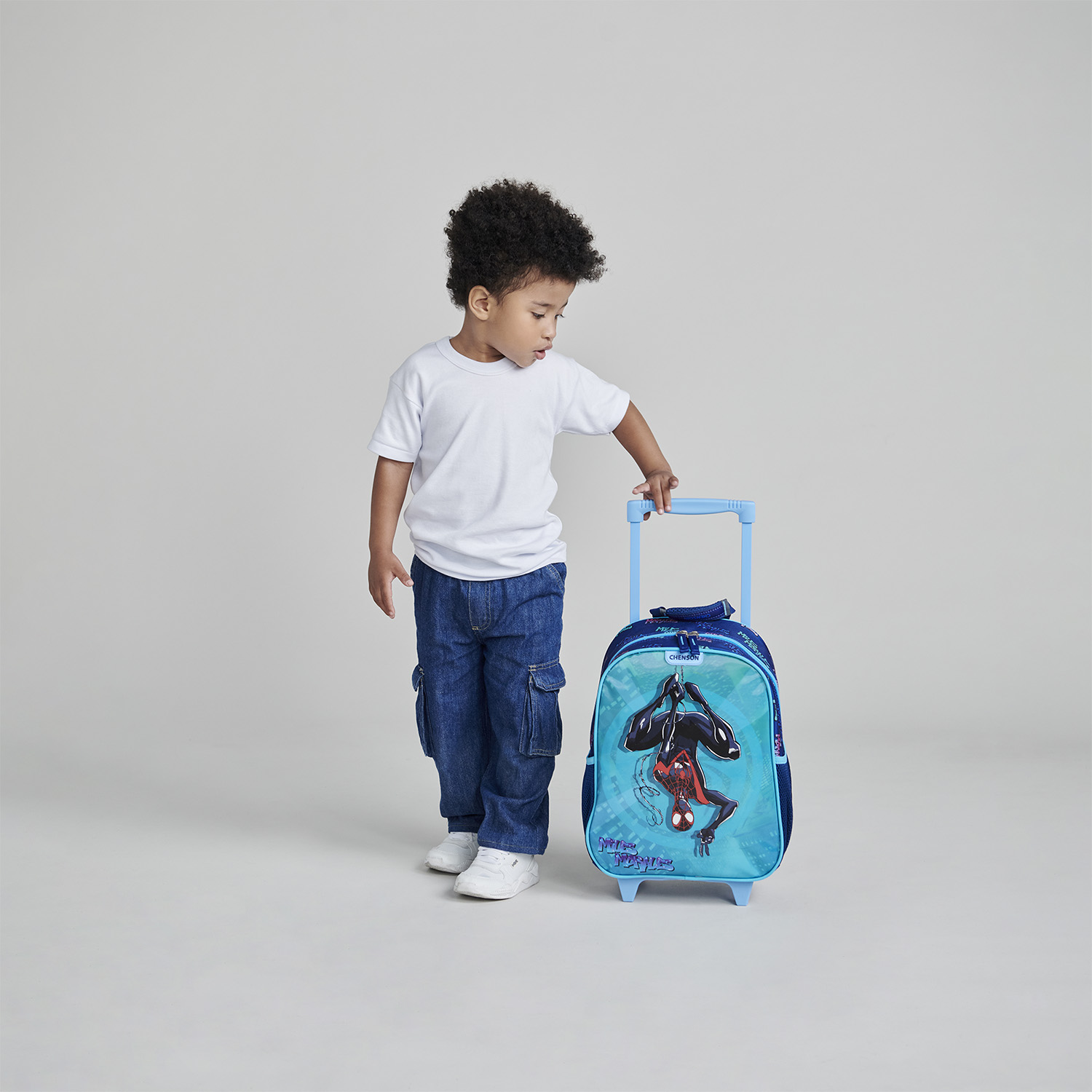 Mochila con Ruedas Miles Morales Azul Infantil Escolar - vista 2