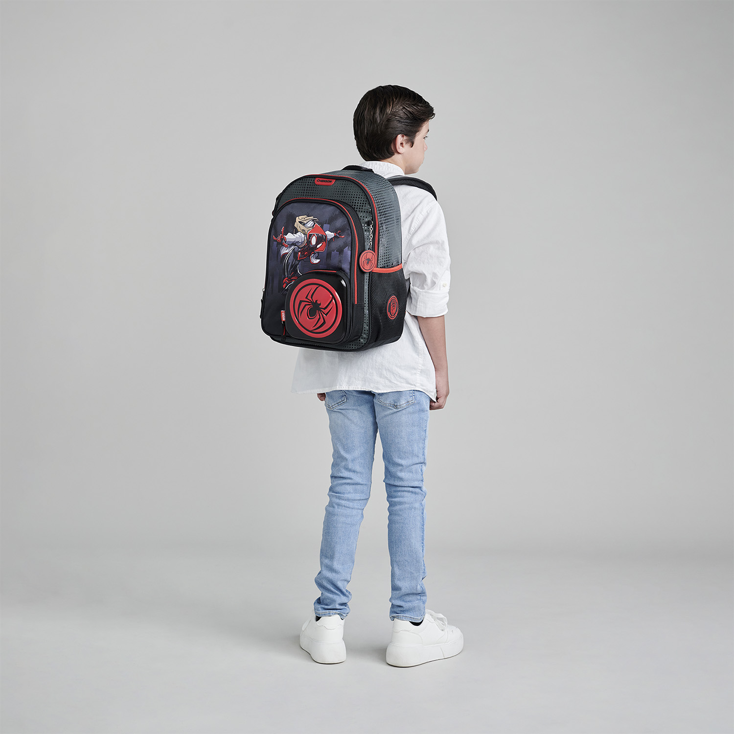 Mochila Escolar Miles Morales Gris Chenson - Infantil Resistente - vista 2