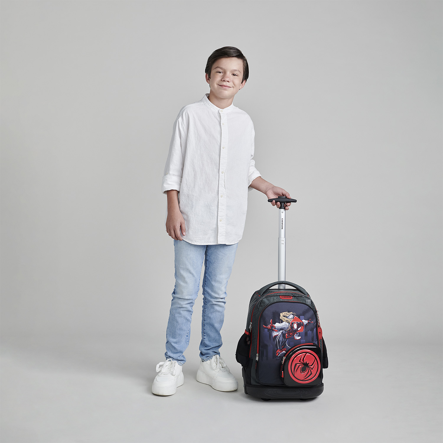 Mochila con Ruedas Miles Morales Gris Escolar Chenson - vista 2